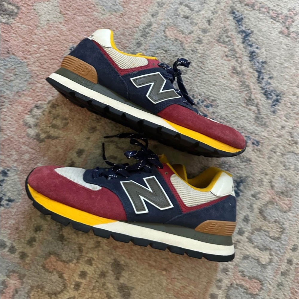 New Balance 574 Primary Color suede mix.  Mens size 9